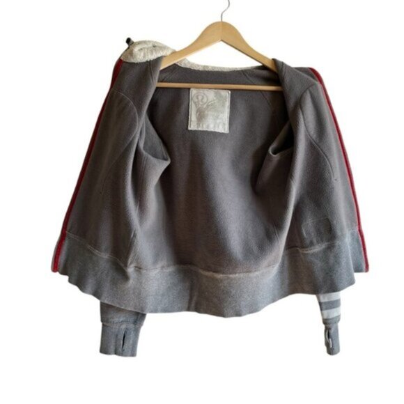 Lululemon Scuba Hoodie Special Edition Gray Stripes Jacket Size 8 - Picture 12 of 13